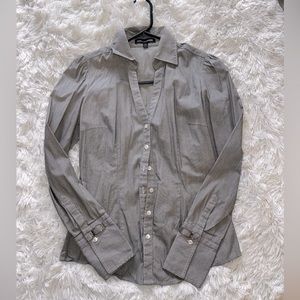 Express Button Down Gray Stripe XS